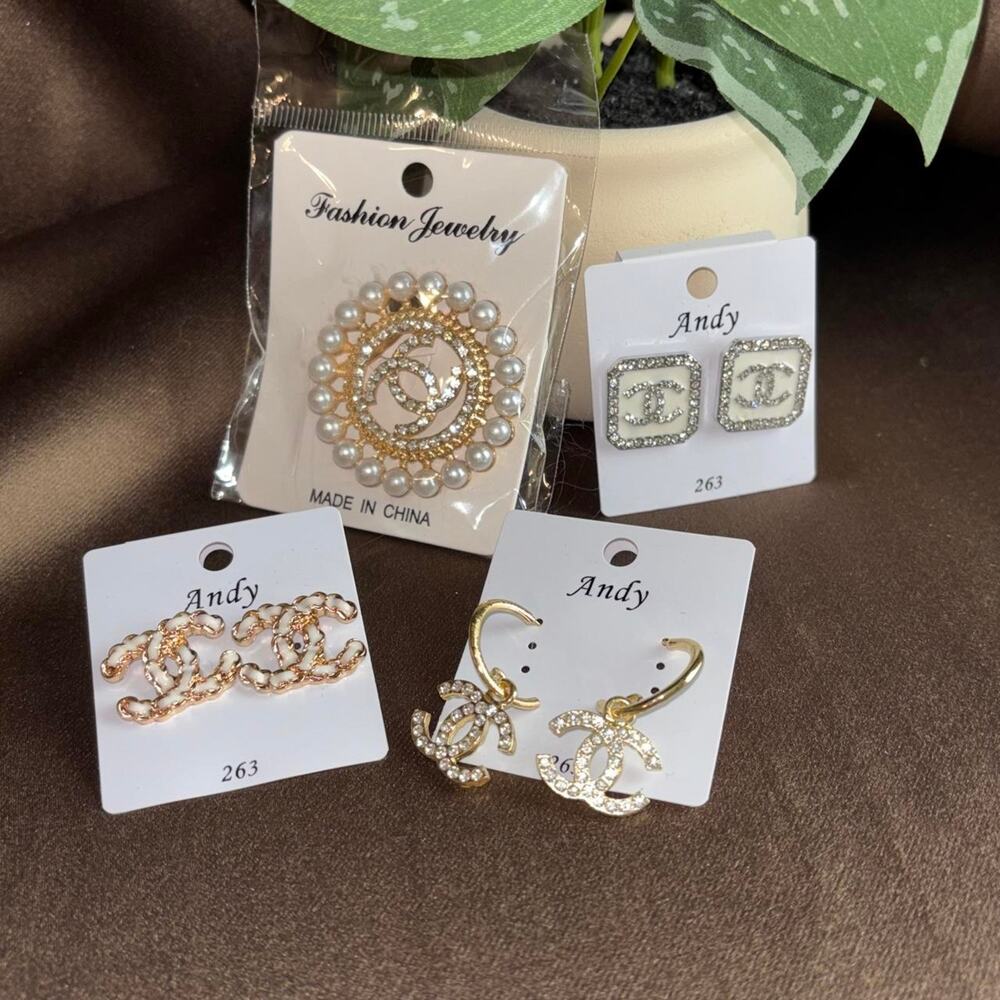 Unbranded fashion earrings and brooch